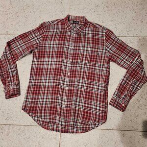 CHEAP MONDAY Mens SMALL Button Down Shirt * Red Plaid